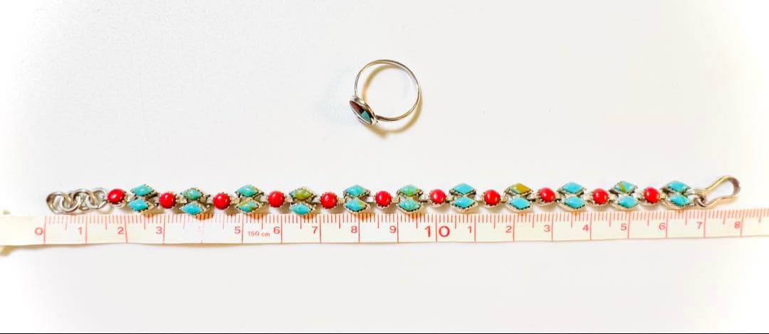 ターコイズとコーラルのブレスレット＆リング