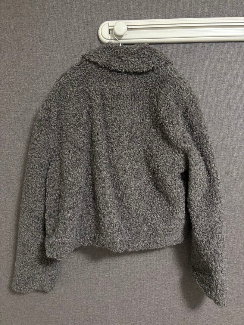 anyonemore ボアショートコート ダッフルコート grey