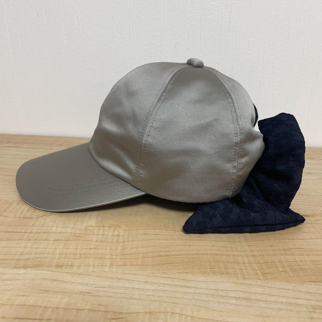 CA4LA カシラ HILDA 3 サテン レースバックリボンキャップ　グレー