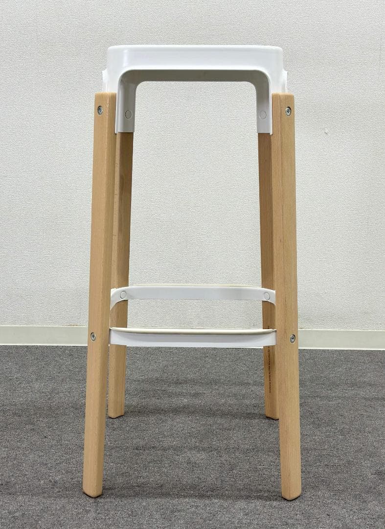 マジス■スティールウッド　スツール　高さ78cm　ホワイト　カウンターチェア
