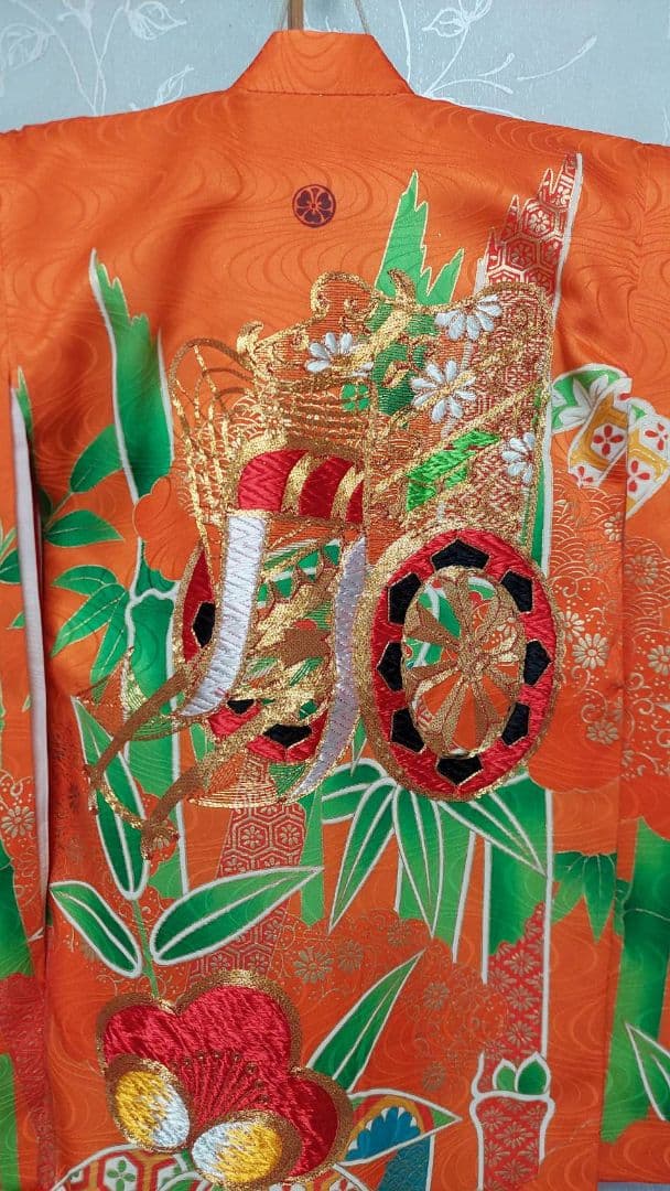 NA459アンティーク子供着物3歳用 正絹  長襦袢付き  とても綺麗です。