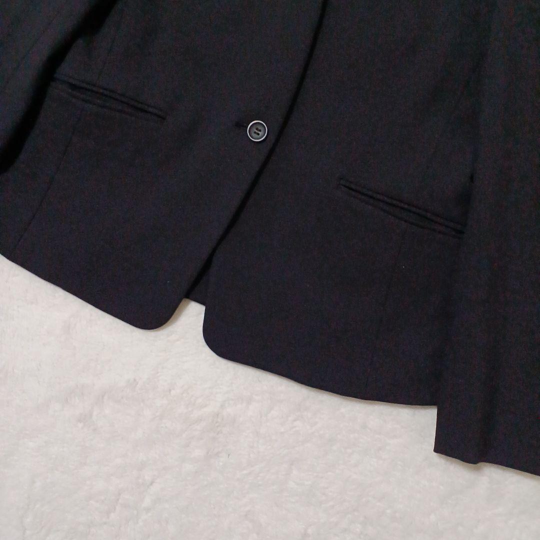洗える！PLST プラステ ノーカラージャケット パンツ セットアップ 黒 M