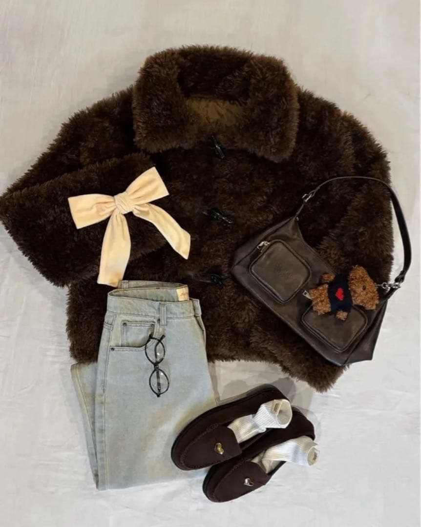 アリソンブラウン FLUFFY TEDDY BEAR DUFFLE COAT