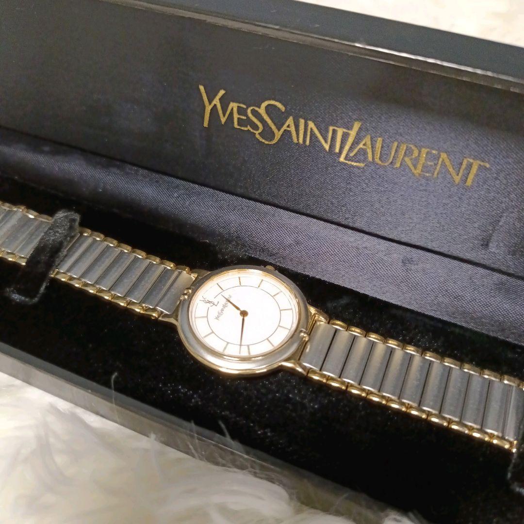 イヴサンローラン YSL メンズ 腕時計 純正ベルト 電池交換済み