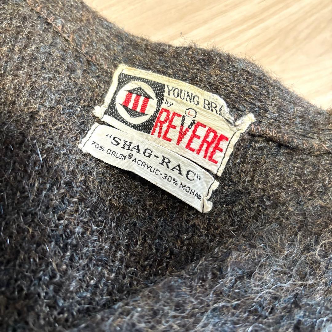 【希少】60s REVERE SHAG-RAC モヘアカーディガン L 古着