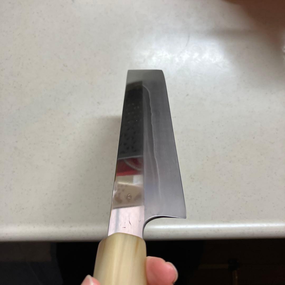 正本　本焼薄刃包丁　天然砥石で本刃付け済み❗️
