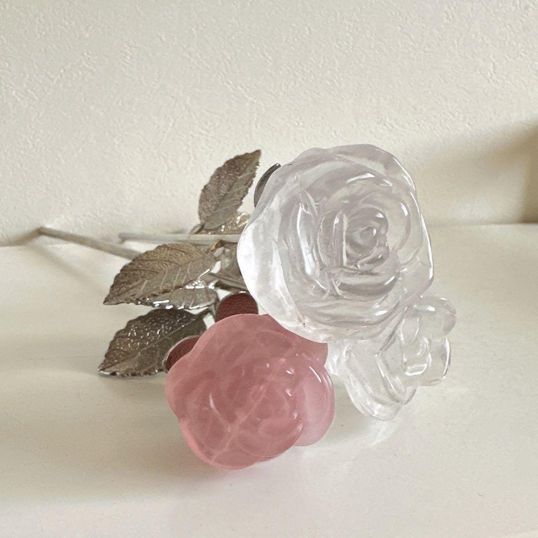 【3,850円】クリアクォーツ　水晶　薔薇　バラ　天然石①