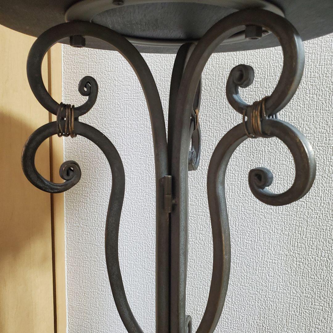 アンティークウッド　アイアン製　サイドテーブル　シャビー加工　高さ76cm