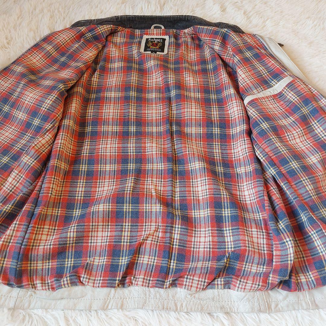 ジャケット・アウター Schott CLASSIC RACER Single Riders White