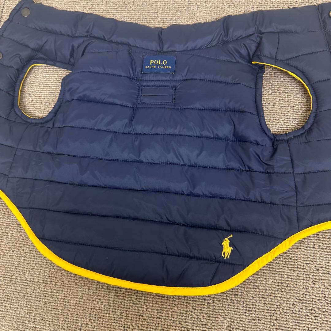 ポロラルフローレン 犬服 ダウンベスト リバーシブル ネイビー イエロー 美品