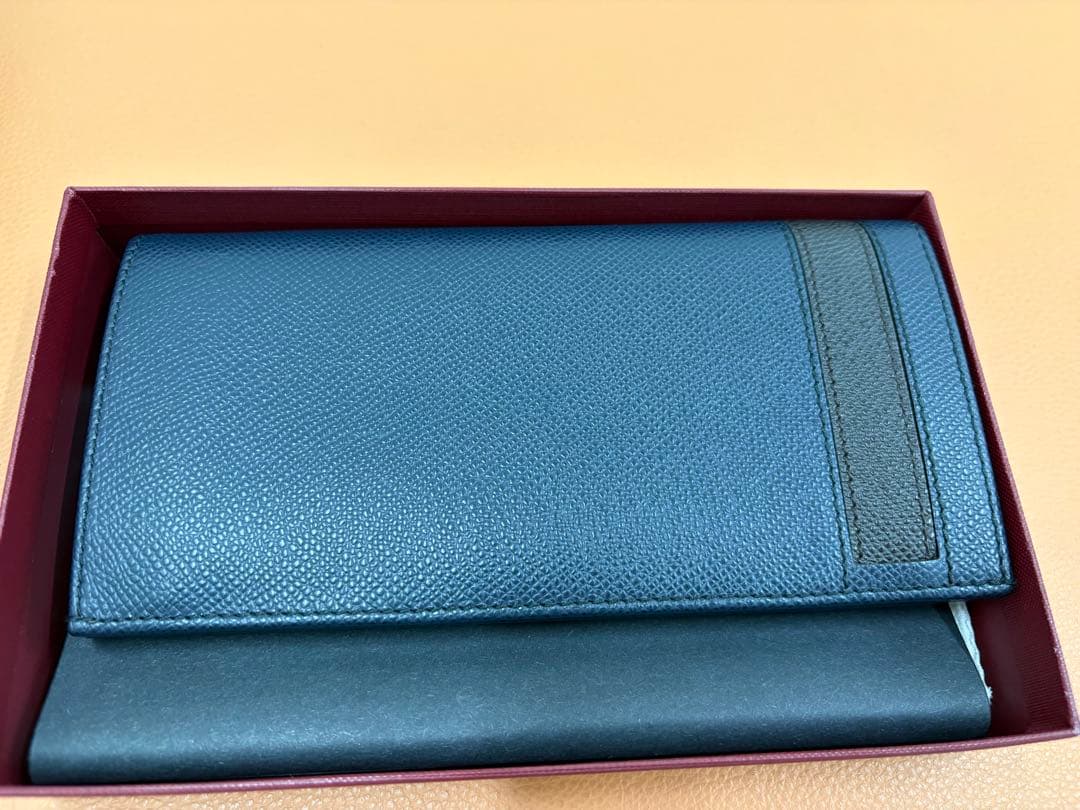 BALLY ネイビー レザー 長財布 箱付き