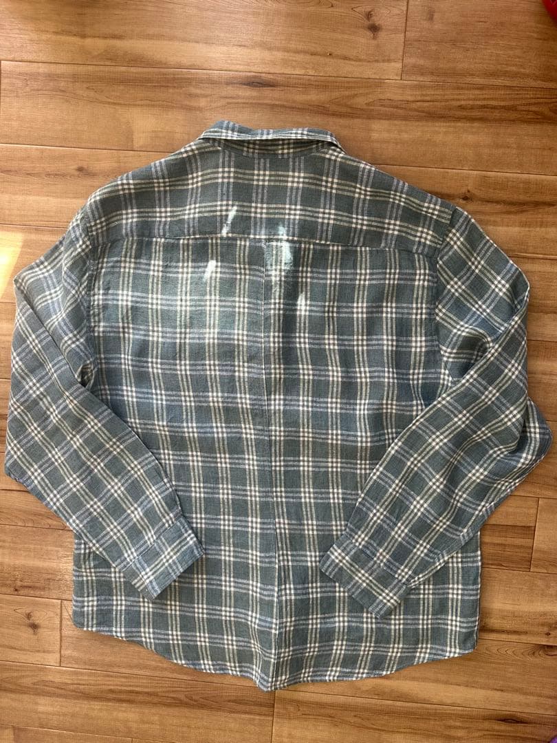 極美品Frank & Eileen チェック柄　ブルー長袖シャツ XL