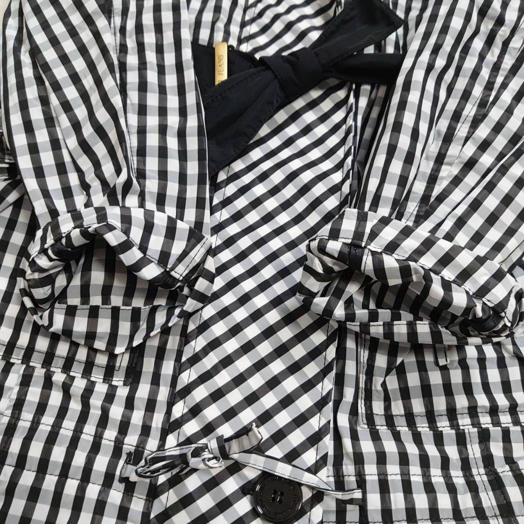 アルマーニ ジーンズ　 ギンガムチェック　 レインコート　ウエストベルト