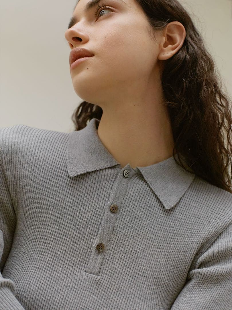 トップス AURAALEE HIGH GAUGE RIB KNIT POLO