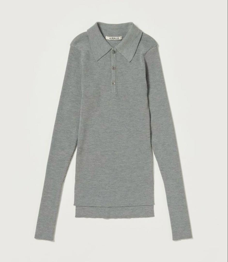 トップス AURAALEE HIGH GAUGE RIB KNIT POLO