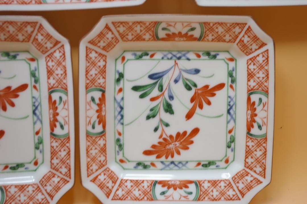 値下げ　乃りたけ ノリタケ 和皿 赤絵 角皿 大皿1枚 小皿5枚