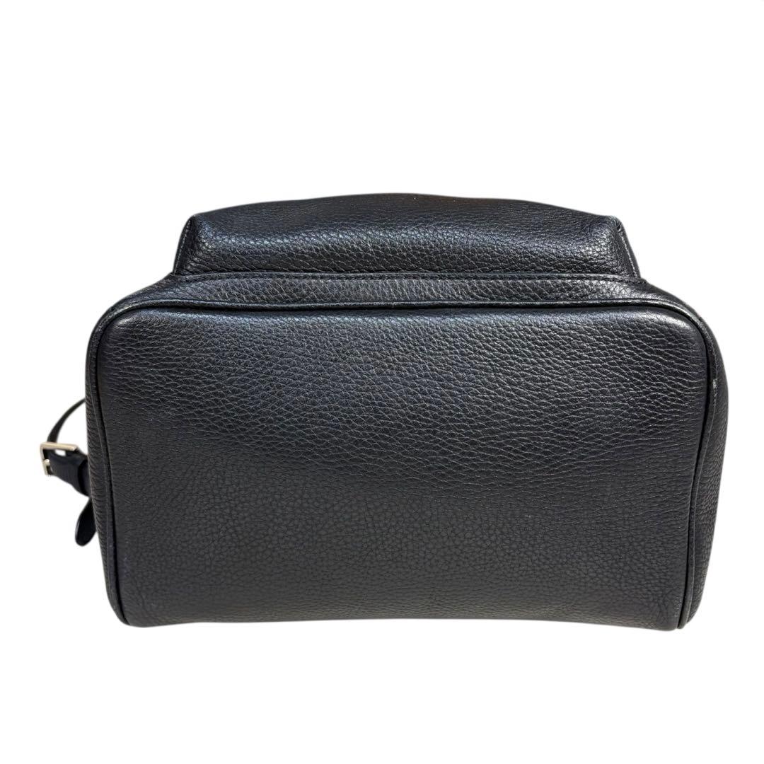 【美品】Kate Spade シボ革　バックパック　リュック　オールレザー　黒
