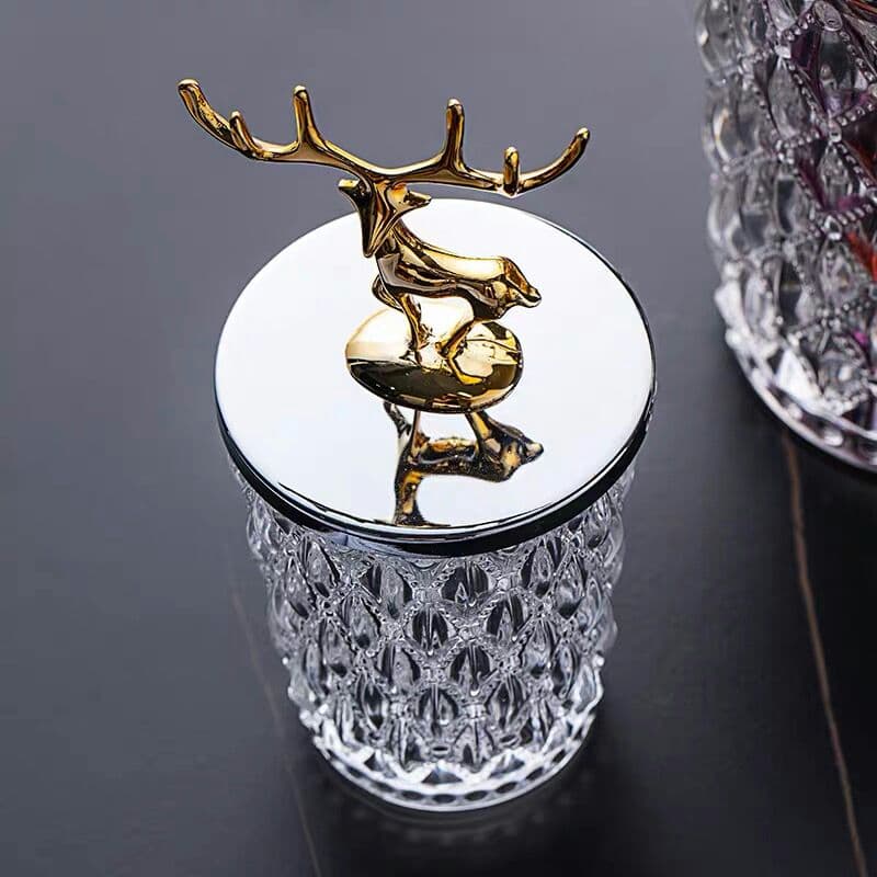 現代軽奢クリスタル収納ガラスキャンディ缶小置物北欧シンプル玄関収納