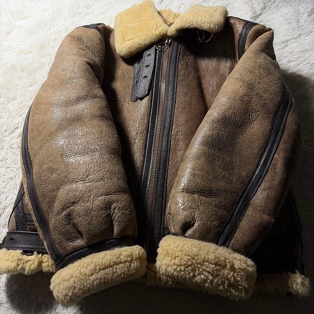 【米国製】schott フライトジャケット　B-3 羊革　ムートン　ボア　40