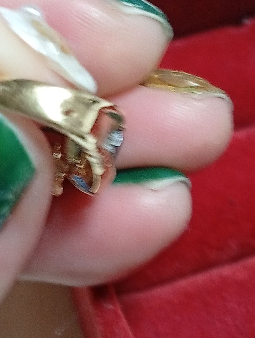 オニキス？ブラックダイヤ？トライアングルカット リング