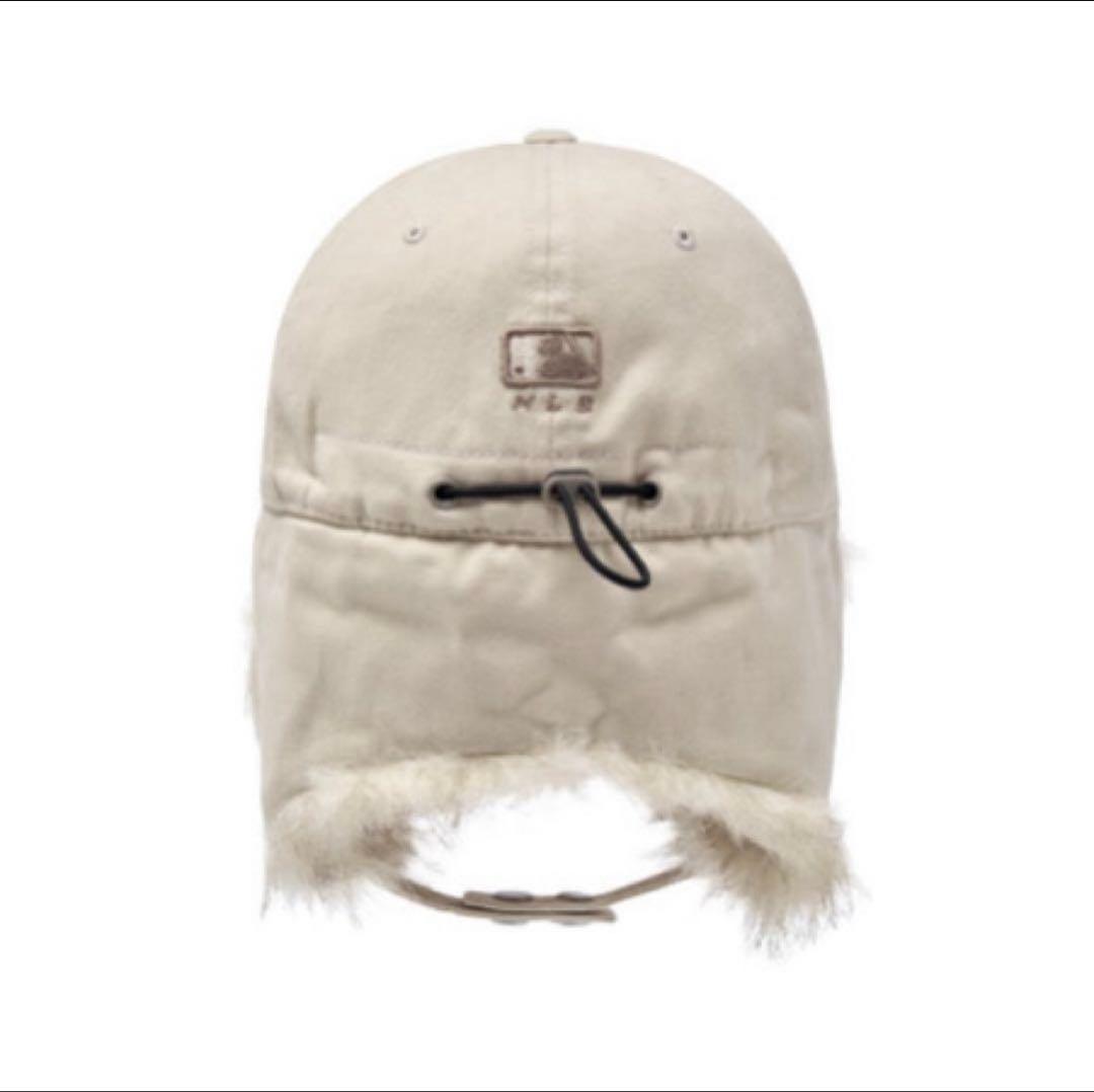 【韓国限定】MLB ⭐︎NYフライトキャップ　クリーム　新品未使用イヤーフラップ