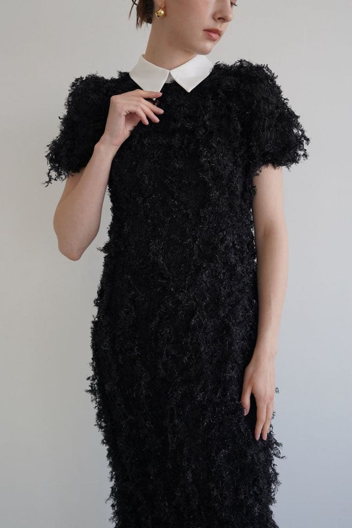 【新品未使用タグ付】Acka. lame fringe puff dress