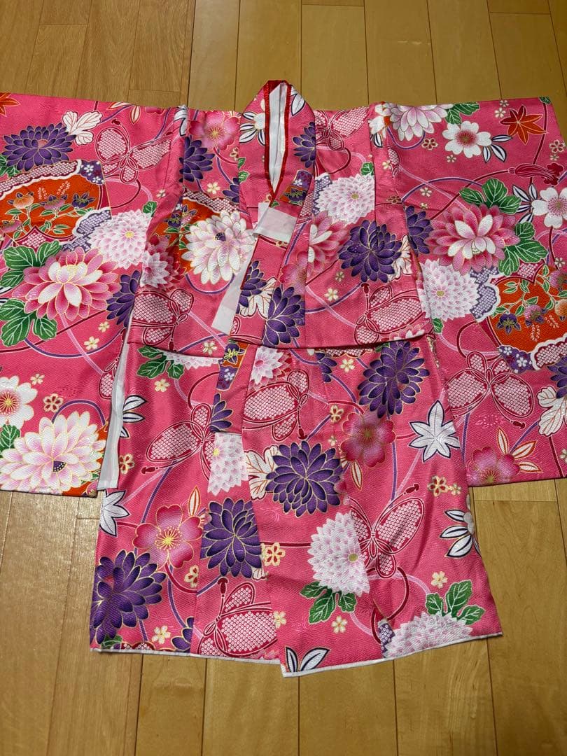 子供用 ピンク 花柄 着物 七五三