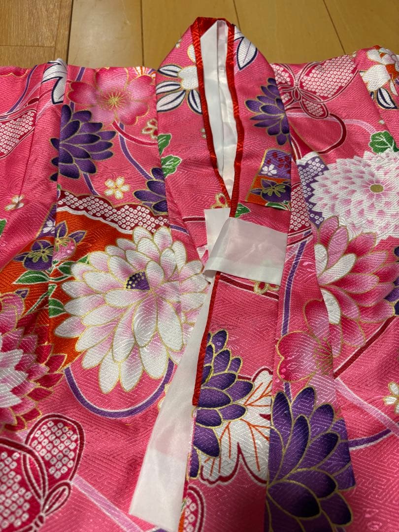 子供用 ピンク 花柄 着物 七五三