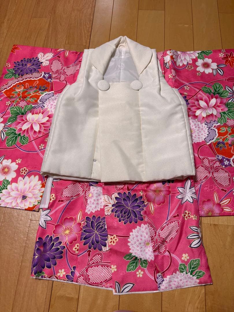 子供用 ピンク 花柄 着物 七五三