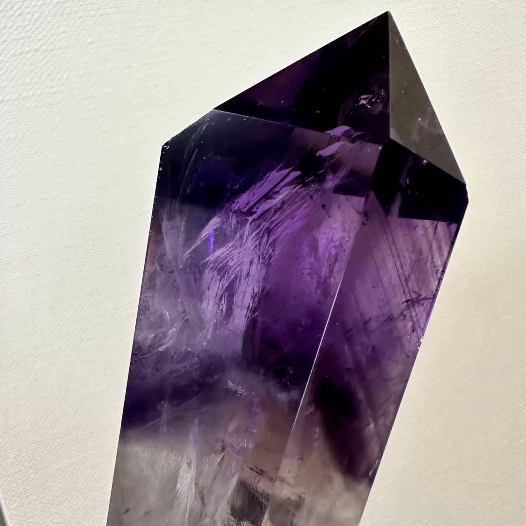 爆レア❗️ロマネサイト虹☆アメジストナチュラルポイントワンド ファントムA973