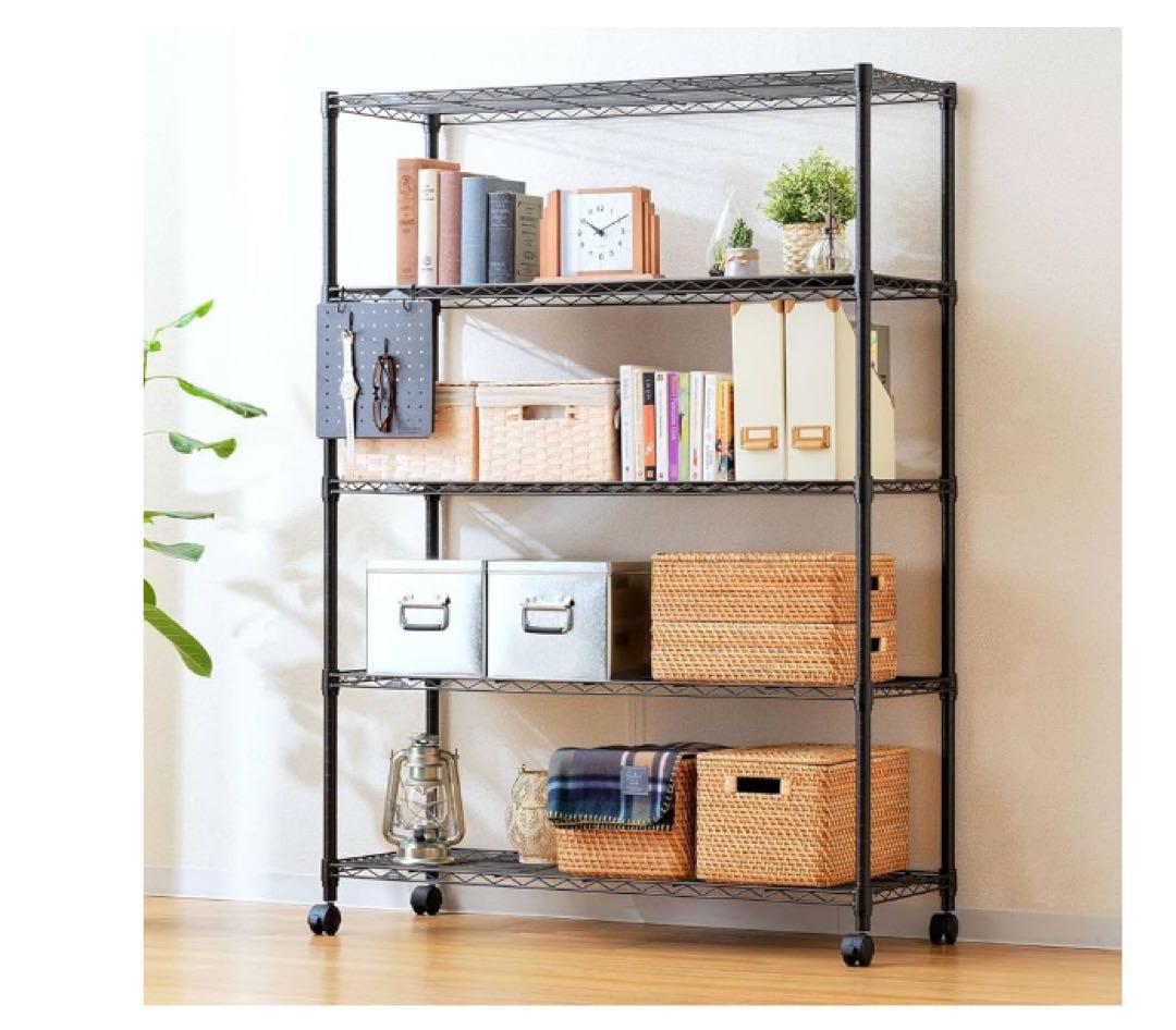 ドウシシャ ルミナス ノワール ラック 5段 幅110 奥行40 スチールラック