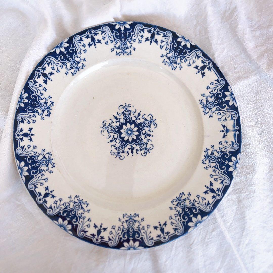 ヴィエイヤーボルドー　ルアン　ディナープレート　フランスアンティーク食器