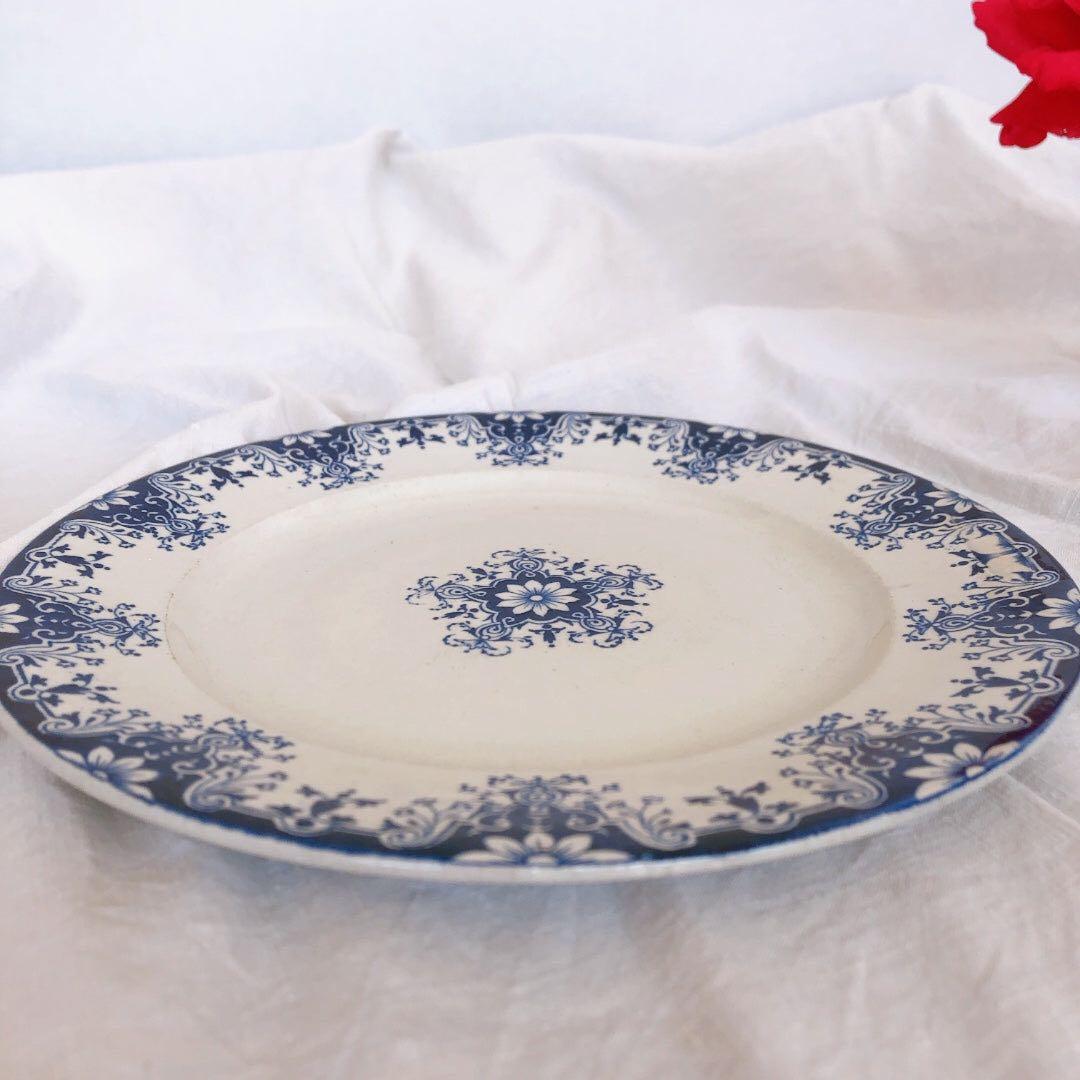 ヴィエイヤーボルドー　ルアン　ディナープレート　フランスアンティーク食器