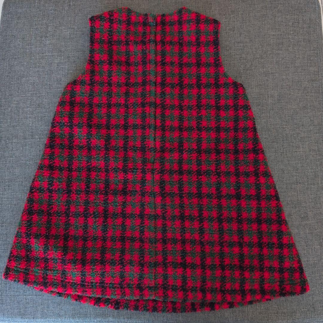 ファミリア　赤チェック　ワンピース