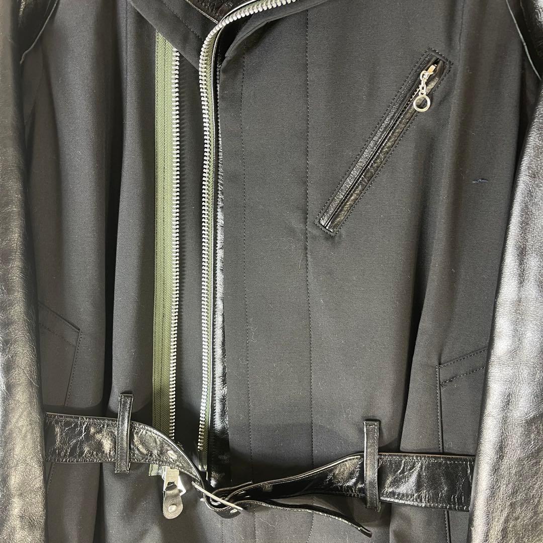 sacai Schottエディション ブラック Suiting レザージャケット
