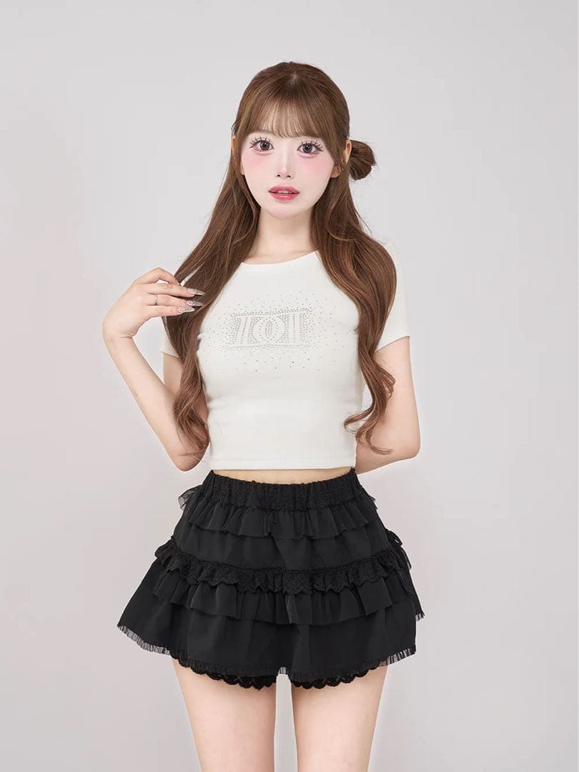 Darich ダーリッチ シャイニーDDロゴコンパクトTシャツ WHT