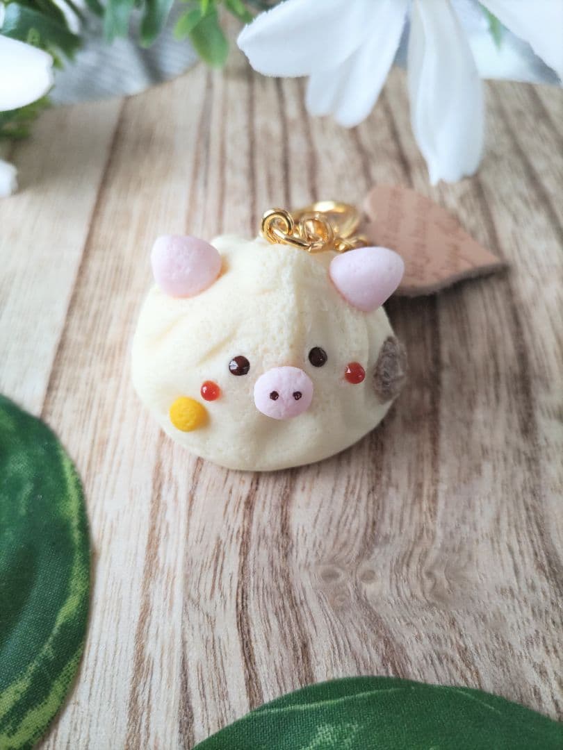 ♡ぶたまん♡　チャーム　フェイクフード　キーホルダー　樹脂粘土