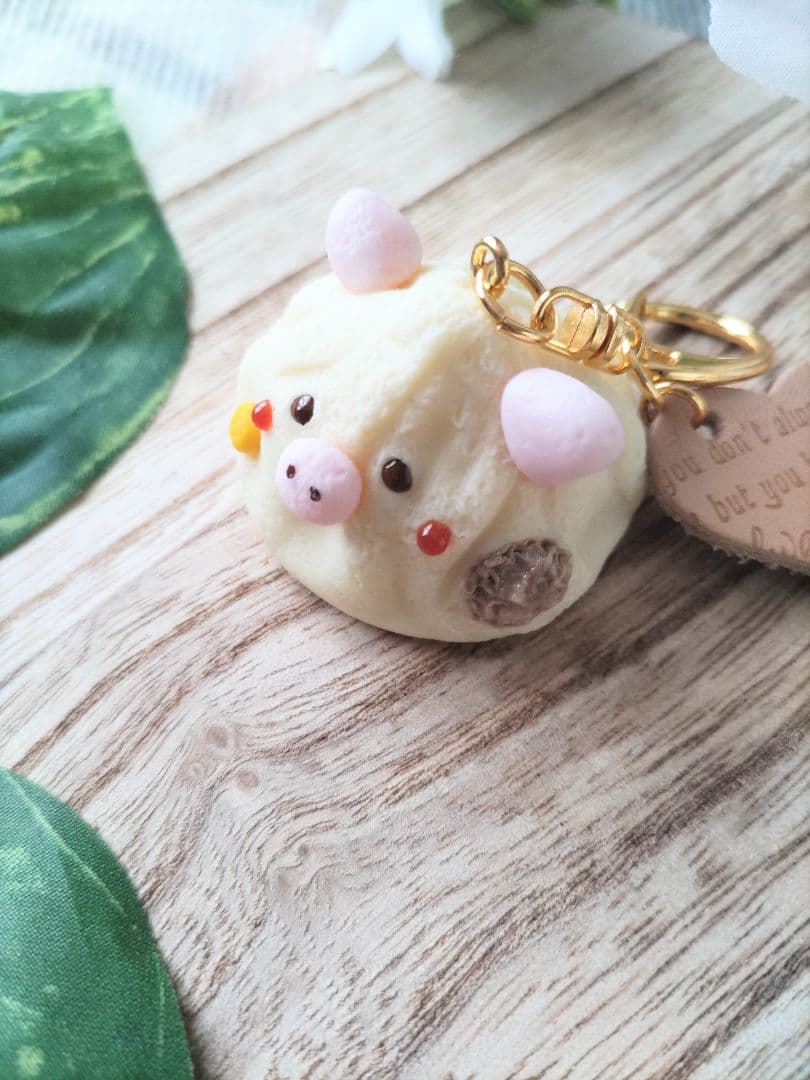 ♡ぶたまん♡　チャーム　フェイクフード　キーホルダー　樹脂粘土