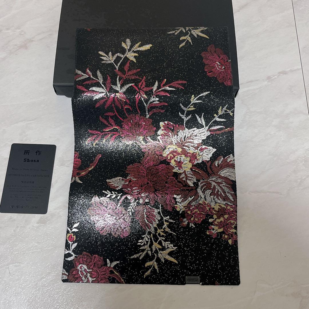 所作　ロングウォレット　花の刺繍　長財布