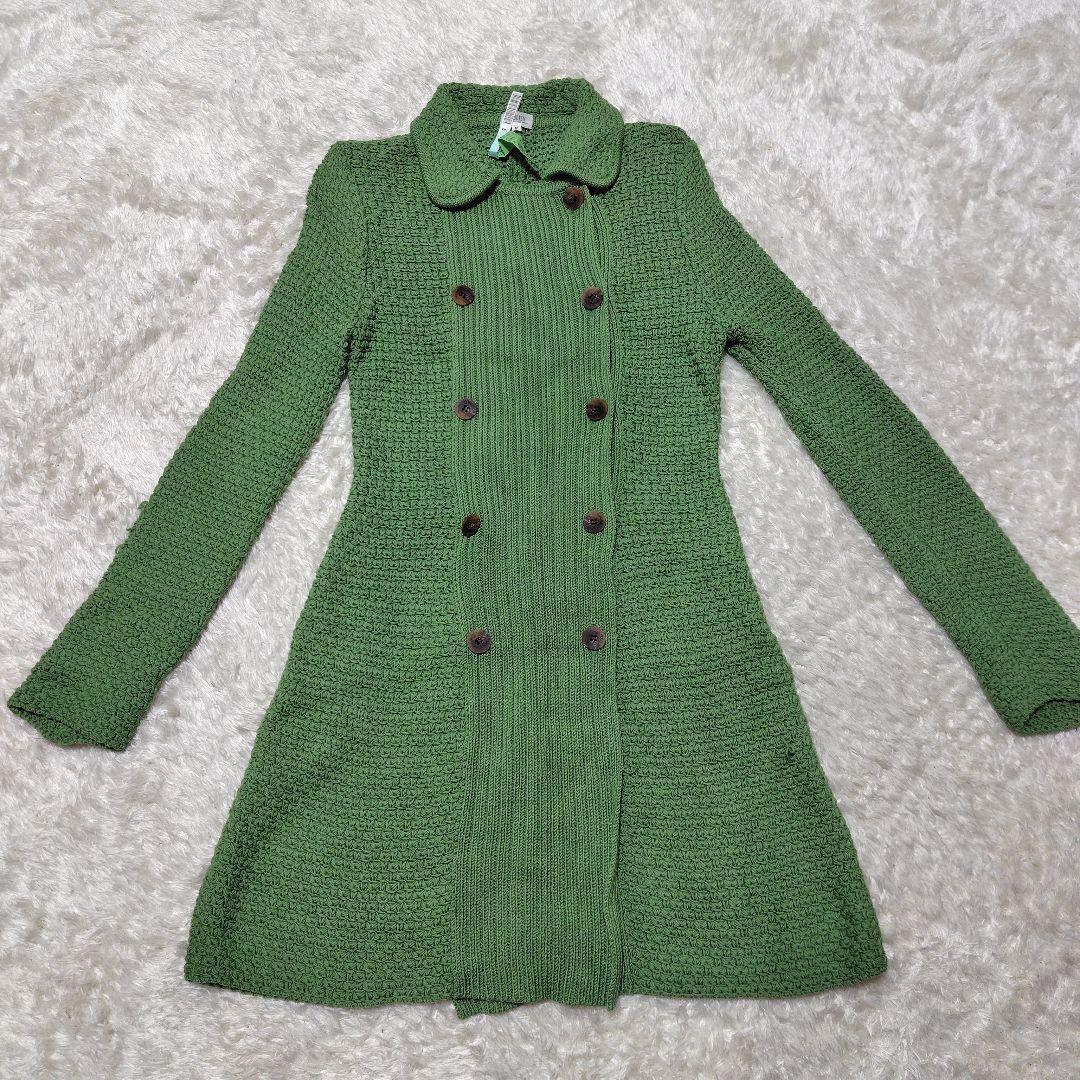 フォクシー　FOXEY　コート　ロング　ニット　ダブルボタン　アウター　FREE