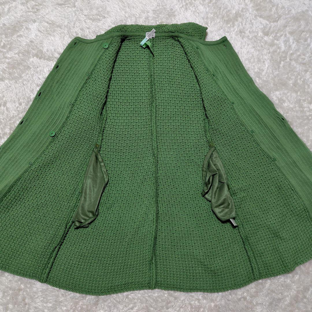 フォクシー　FOXEY　コート　ロング　ニット　ダブルボタン　アウター　FREE