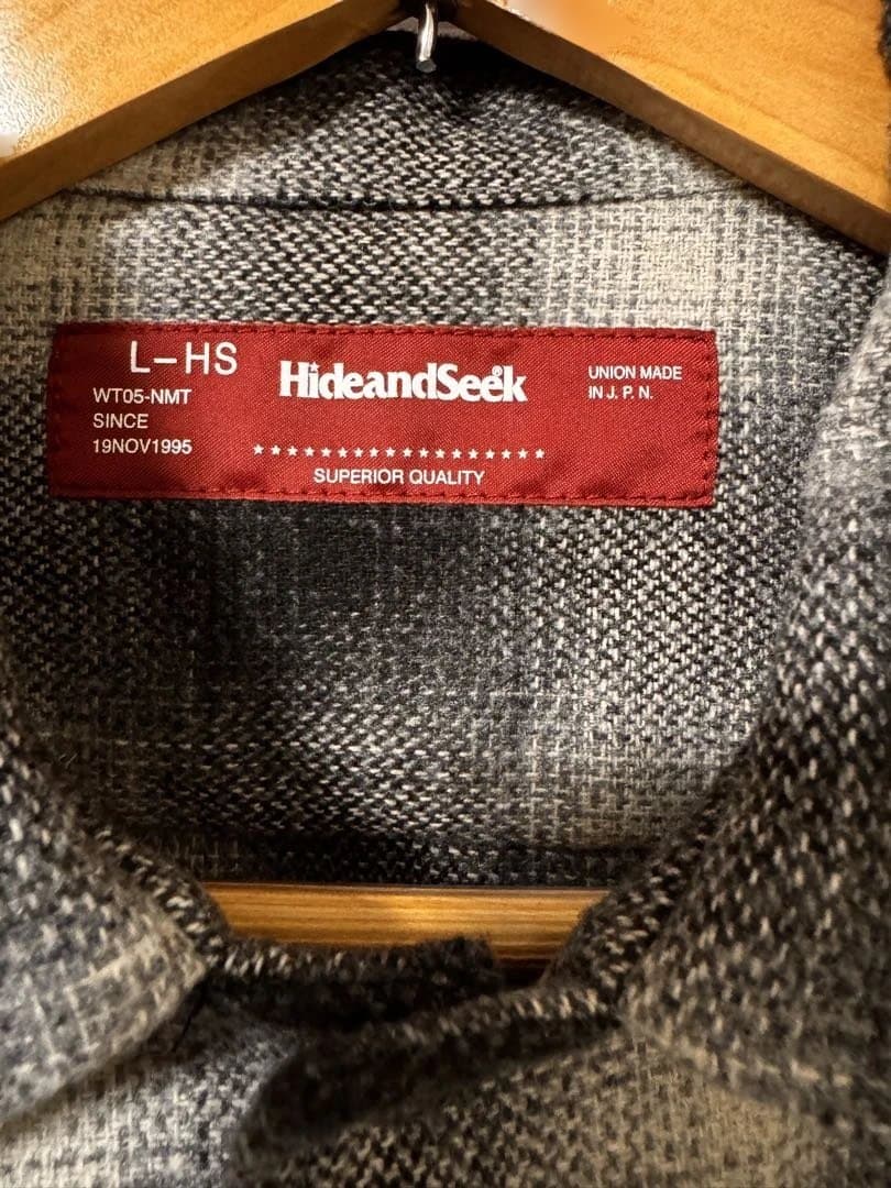 e*0様 hide and seek オンブレ　チェック　シャツ　ハイドアンドシ