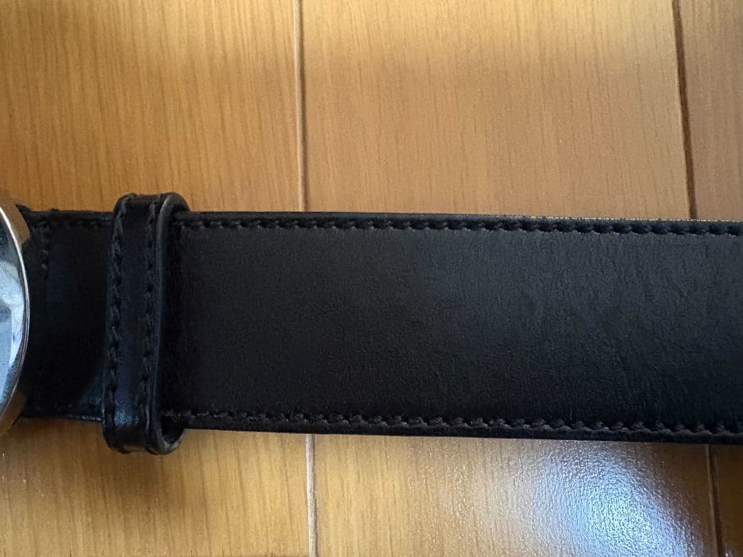 Gucci グッチ ブラックレザーベルト ダブルGロゴ