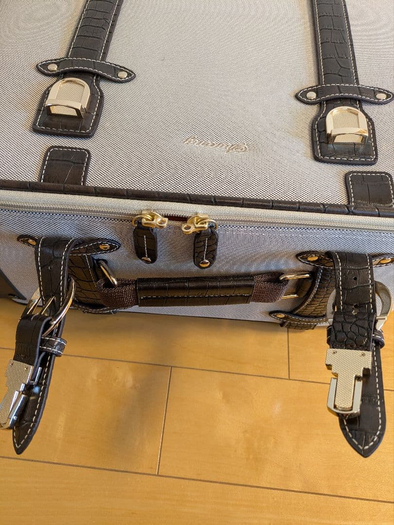 スワニー座れるキャリーバック　クロコダイル型押し　耐荷重100kg　超美品！