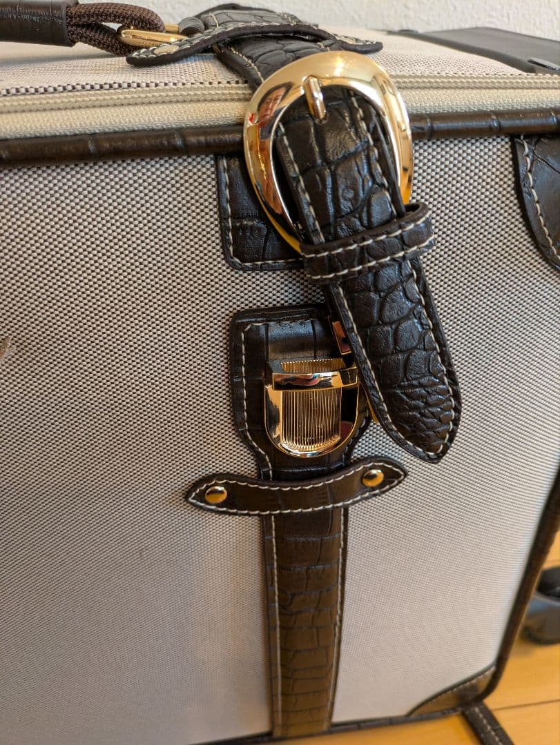 スワニー座れるキャリーバック　クロコダイル型押し　耐荷重100kg　超美品！