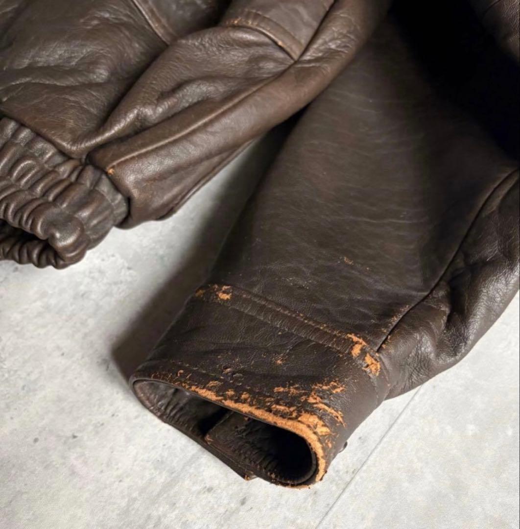 【90s vintage】A-2 フライトジャケット　ライナー　本革　短丈