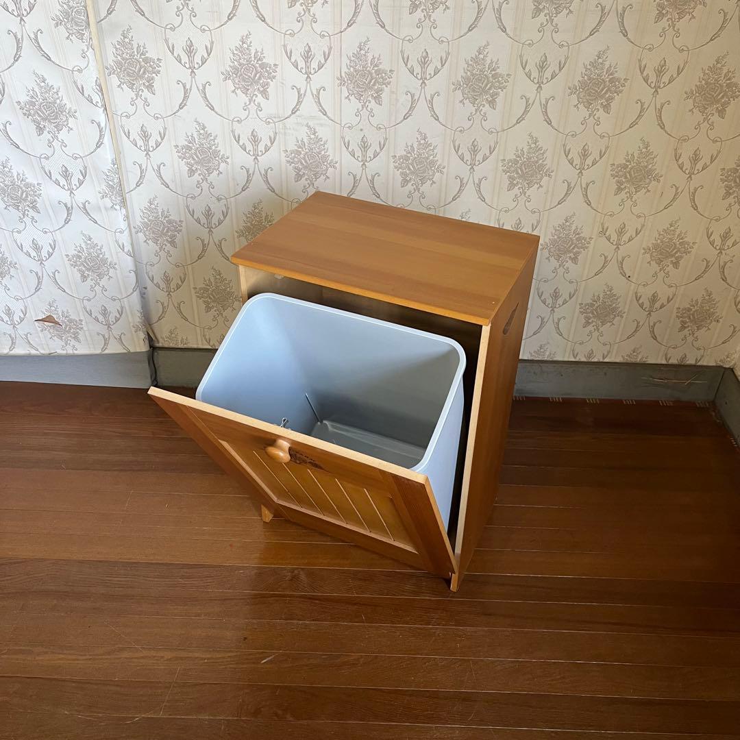 【アンティーク】北欧レトロ 木製 ダストボックス ゴミ箱 カントリー 古道具