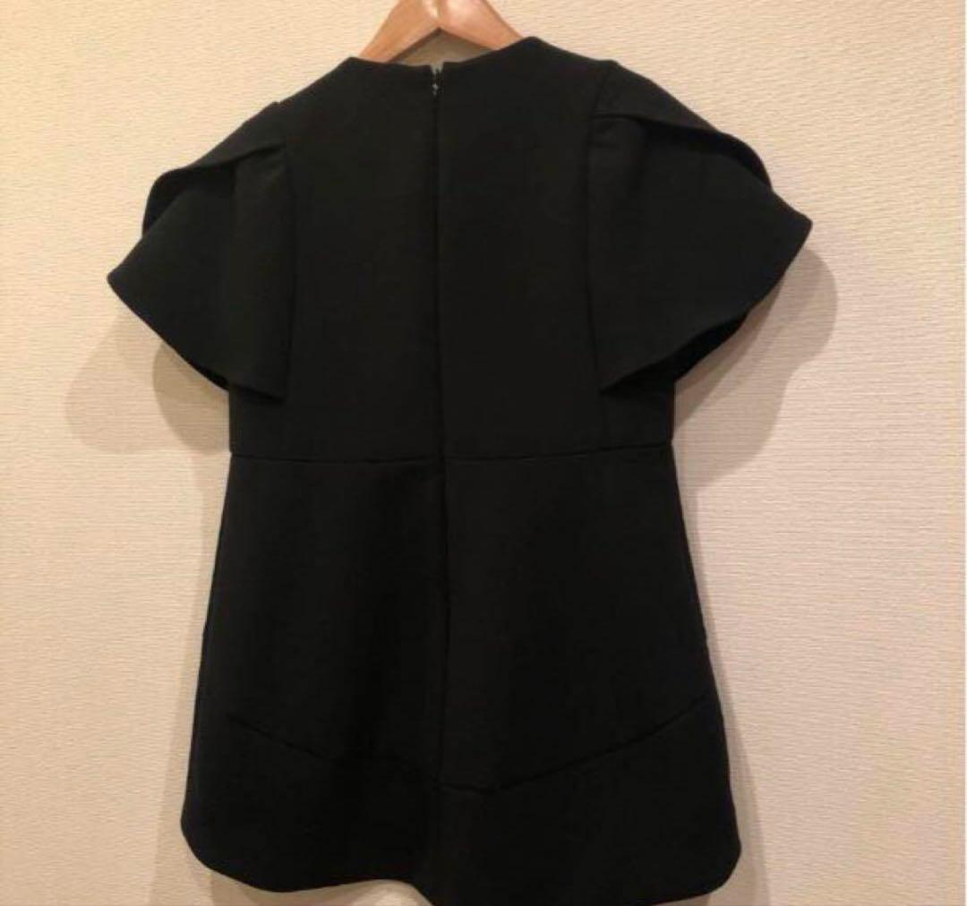 極美品♡YOKO CHAN♡フレアスリーブ 36 パールつきブラウス 黒