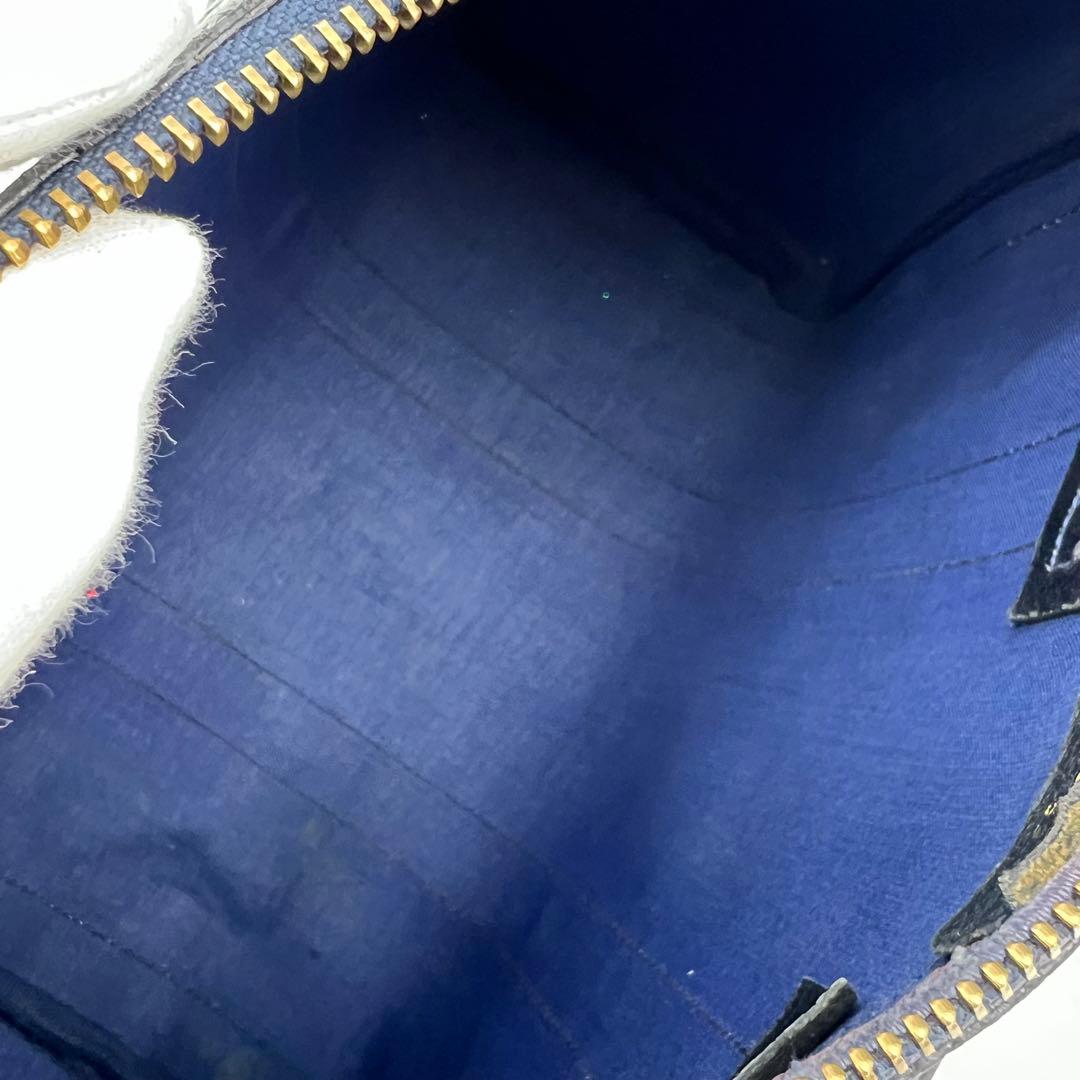 美品　GUCCI　ボストンバック　PVC　シェリーライン　ネイビー　GG柄　本革