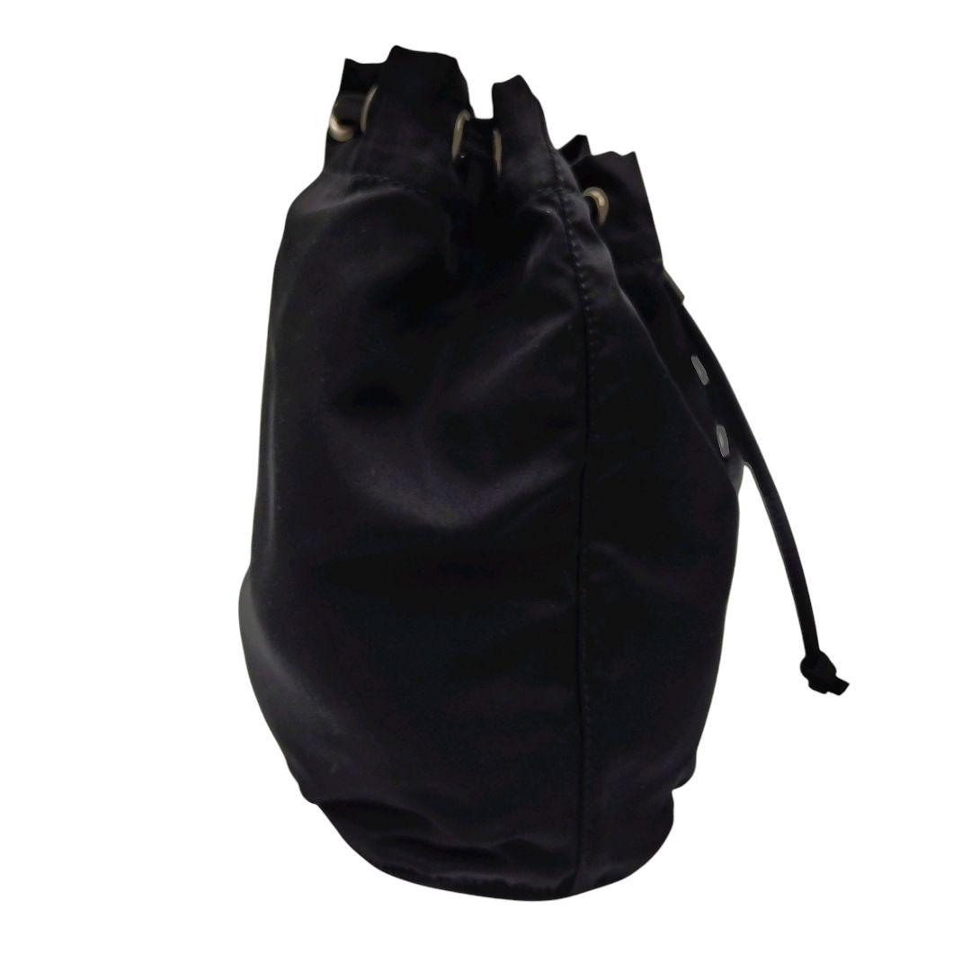 ★美品★PRADA プラダ 巾着 ポーチ 三角ロゴ ナイロン ブラック 黒